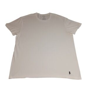 Polo Ralph Lauren Mens 2XL White Classic Fit Cotton Crewneck T-Shirt Pony Logo